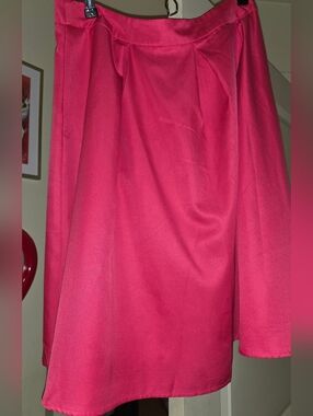 Fuchsia Flowy A-Line Skirt With Pockets